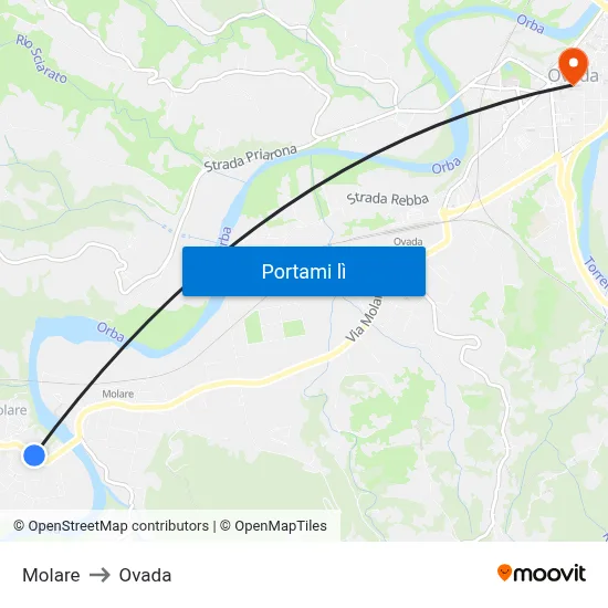 Molare to Ovada map