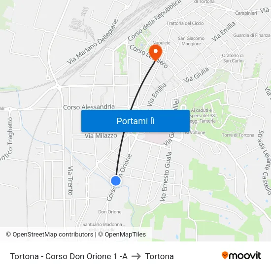 Tortona - Corso Don Orione 1 -A to Tortona map
