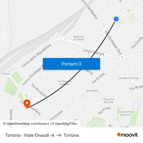 Tortona - Viale Einaudi -A to Tortona map