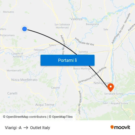 Viarigi -A to Outlet Italy map