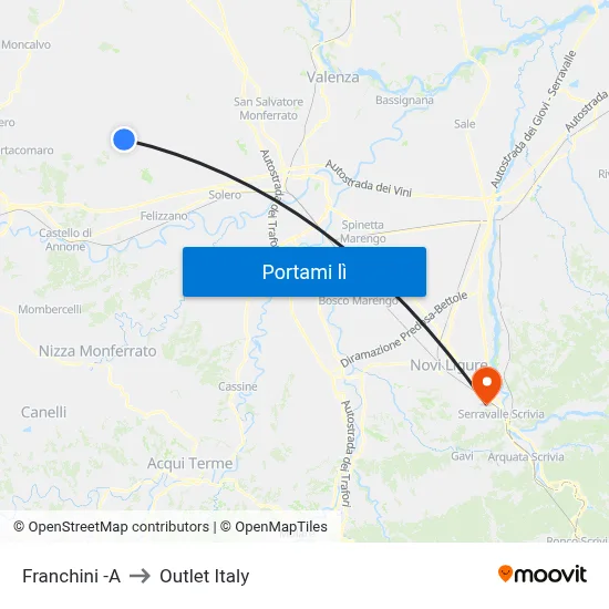 Franchini -A to Outlet Italy map