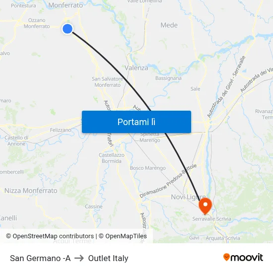 San Germano -A to Outlet Italy map