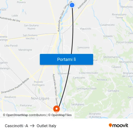 Cascinotti -A to Outlet Italy map