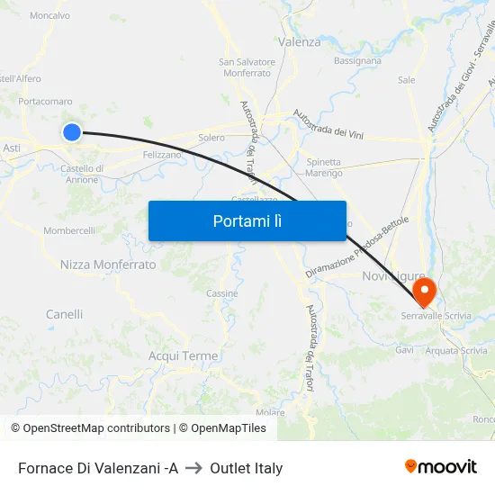 Fornace Di Valenzani -A to Outlet Italy map