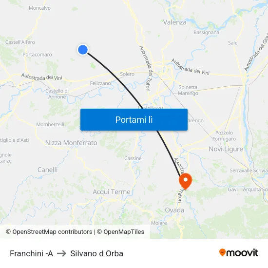 Franchini -A to Silvano d Orba map