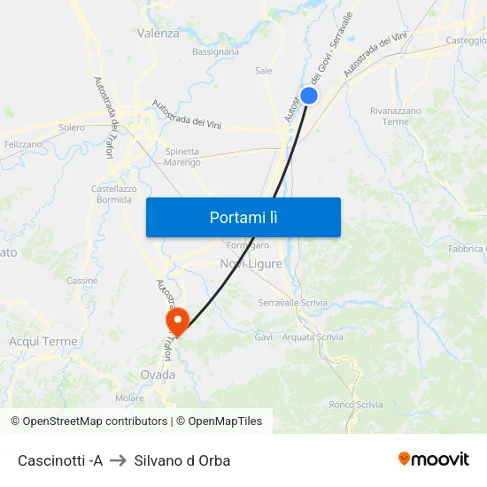 Cascinotti -A to Silvano d Orba map