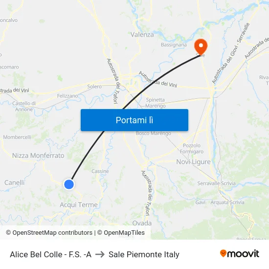 Alice Bel Colle - F.S. -A to Sale Piemonte Italy map