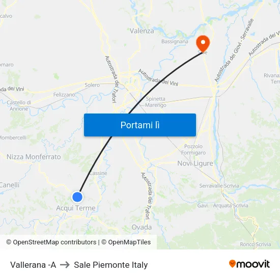 Vallerana -A to Sale Piemonte Italy map