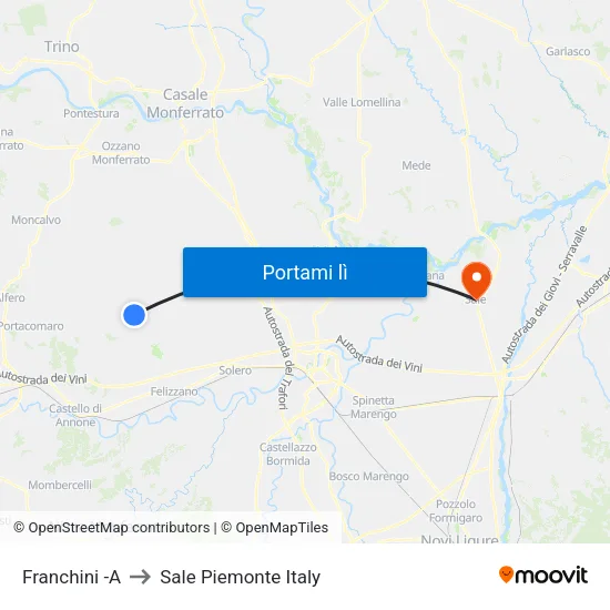 Franchini -A to Sale Piemonte Italy map