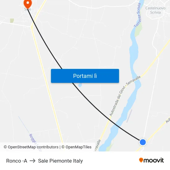 Ronco -A to Sale Piemonte Italy map