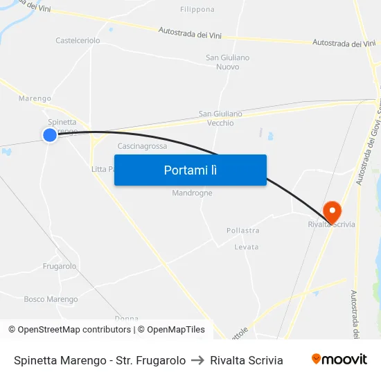 Spinetta Marengo - Str. Frugarolo to Rivalta Scrivia map