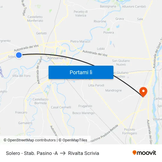 Solero - Stab. Pasino -A to Rivalta Scrivia map