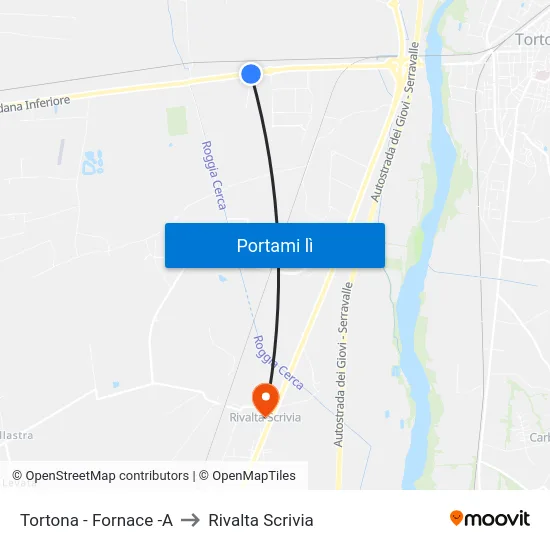 Tortona - Fornace -A to Rivalta Scrivia map