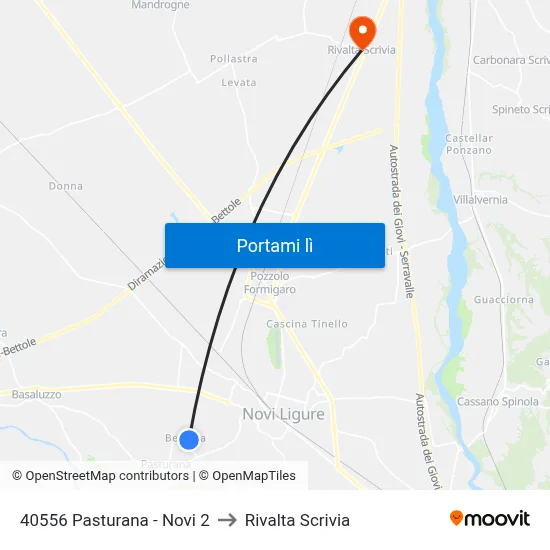 40556 Pasturana - Novi 2 to Rivalta Scrivia map
