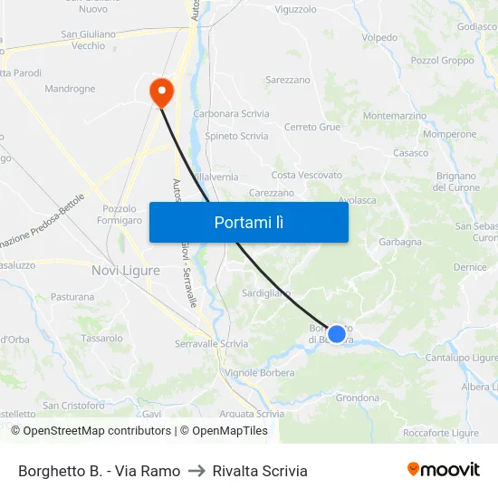 Borghetto B. - Via Ramo to Rivalta Scrivia map