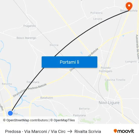 Predosa - Via Marconi / Via Circ to Rivalta Scrivia map