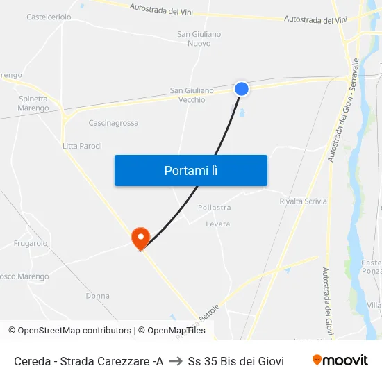 Cereda - Strada Carezzare -A to Ss 35 Bis dei Giovi map