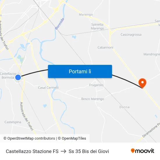 Castellazzo Stazione FS to Ss 35 Bis dei Giovi map