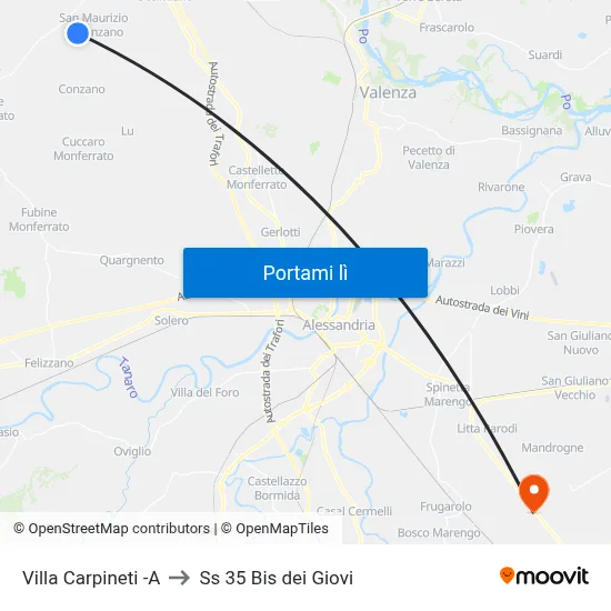 Villa Carpineti -A to Ss 35 Bis dei Giovi map