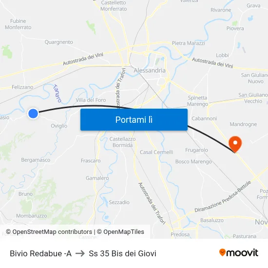 Bivio Redabue -A to Ss 35 Bis dei Giovi map