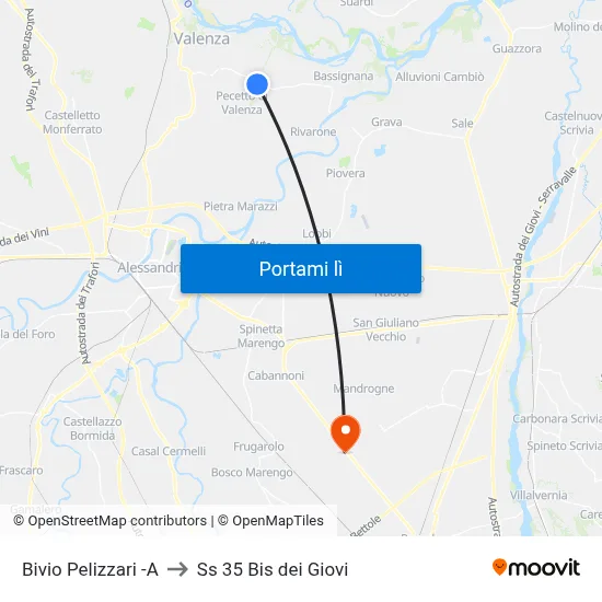 Bivio Pelizzari -A to Ss 35 Bis dei Giovi map