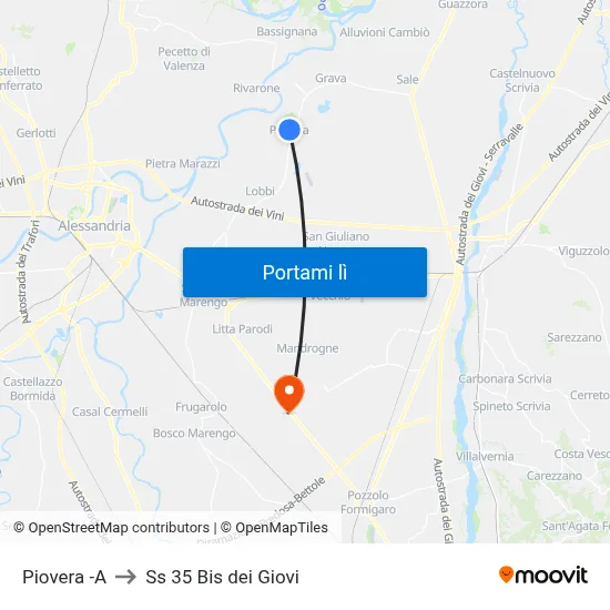 Piovera -A to Ss 35 Bis dei Giovi map