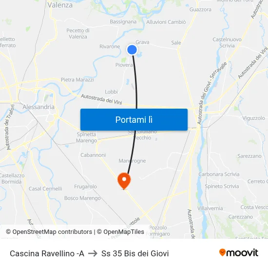 Cascina Ravellino -A to Ss 35 Bis dei Giovi map