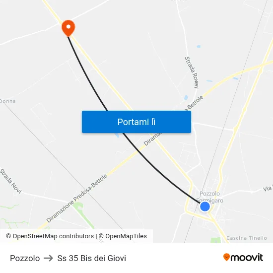 Pozzolo to Ss 35 Bis dei Giovi map