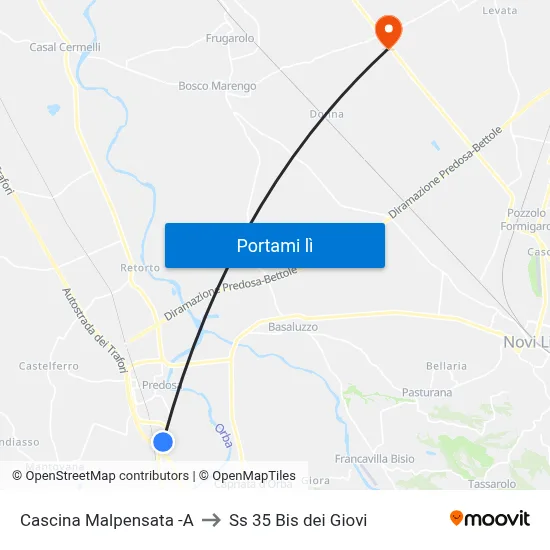 Cascina Malpensata -A to Ss 35 Bis dei Giovi map