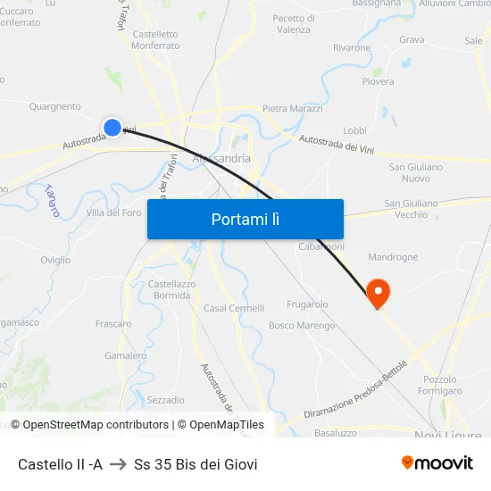 Castello II -A to Ss 35 Bis dei Giovi map