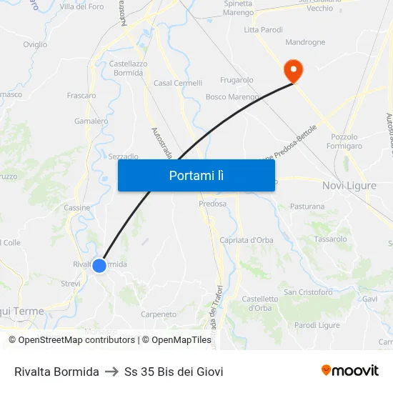 Rivalta Bormida to Ss 35 Bis dei Giovi map