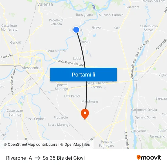 Rivarone -A to Ss 35 Bis dei Giovi map