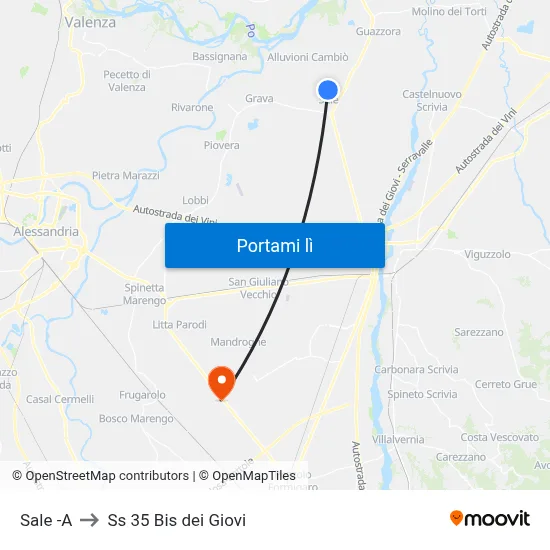 Sale -A to Ss 35 Bis dei Giovi map