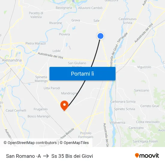 San Romano -A to Ss 35 Bis dei Giovi map