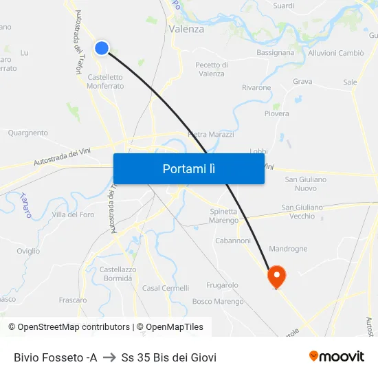 Bivio Fosseto -A to Ss 35 Bis dei Giovi map