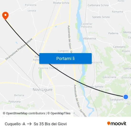 Cuquello -A to Ss 35 Bis dei Giovi map