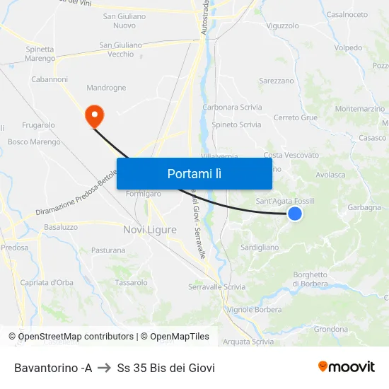 Bavantorino -A to Ss 35 Bis dei Giovi map