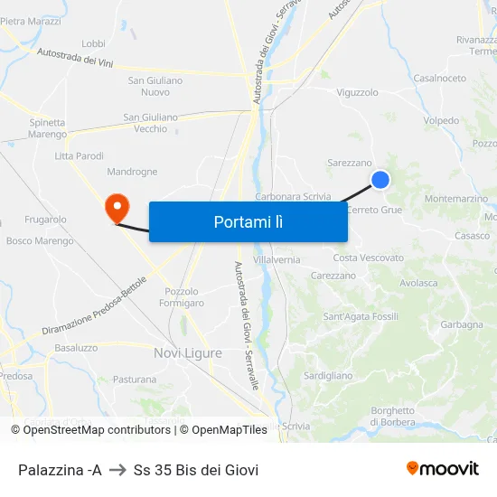 Palazzina -A to Ss 35 Bis dei Giovi map