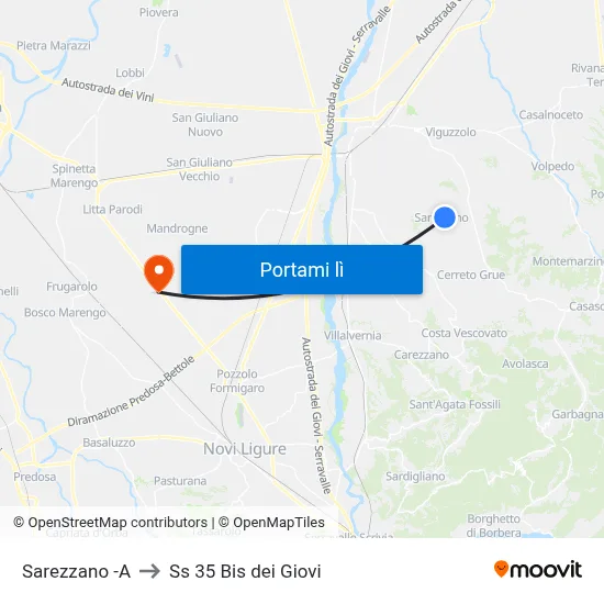 Sarezzano -A to Ss 35 Bis dei Giovi map