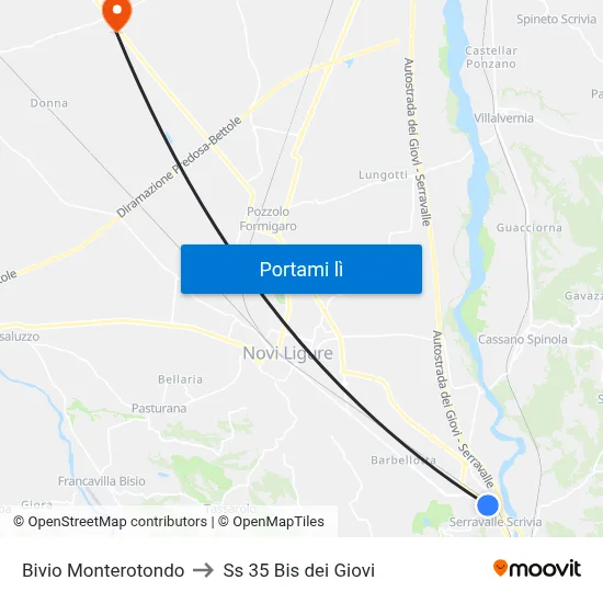 Bivio Monterotondo to Ss 35 Bis dei Giovi map