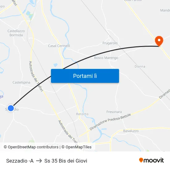 Sezzadio -A to Ss 35 Bis dei Giovi map