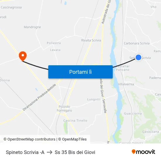 Spineto Scrivia -A to Ss 35 Bis dei Giovi map