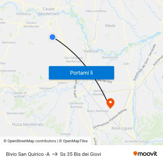 Bivio San Quirico -A to Ss 35 Bis dei Giovi map