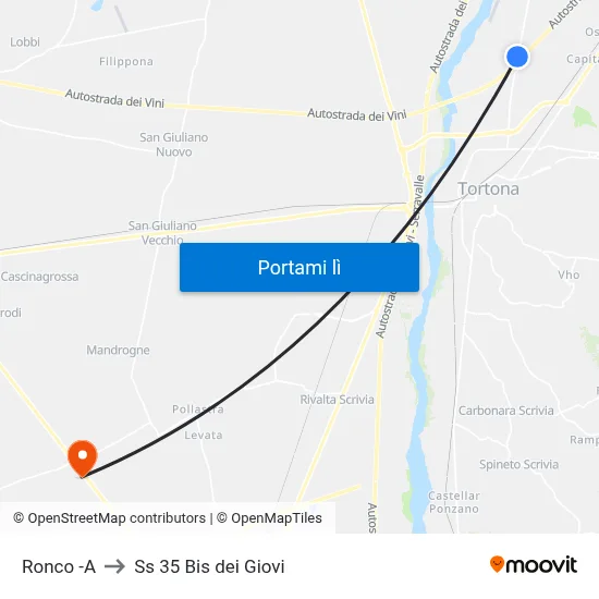 Ronco -A to Ss 35 Bis dei Giovi map