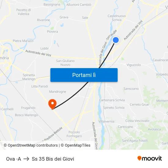 Ova -A to Ss 35 Bis dei Giovi map