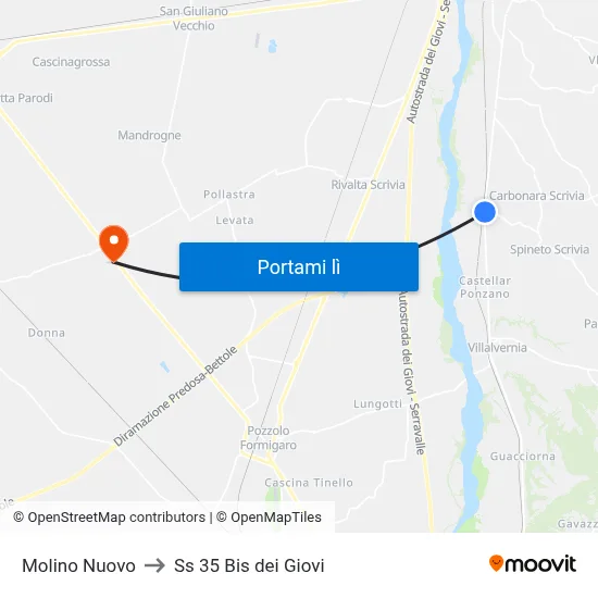 Molino Nuovo to Ss 35 Bis dei Giovi map