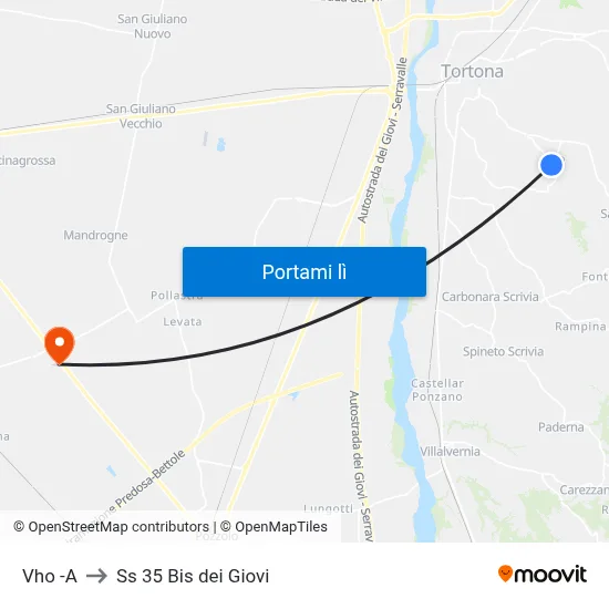 Vho -A to Ss 35 Bis dei Giovi map