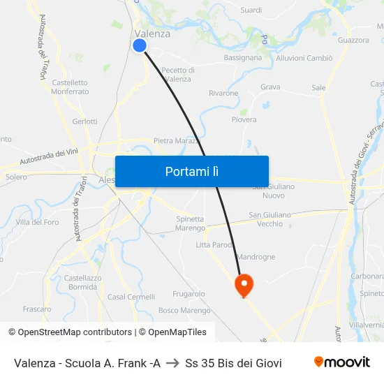 Valenza - Scuola A. Frank -A to Ss 35 Bis dei Giovi map