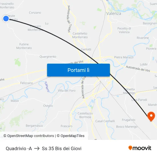 Quadrivio -A to Ss 35 Bis dei Giovi map