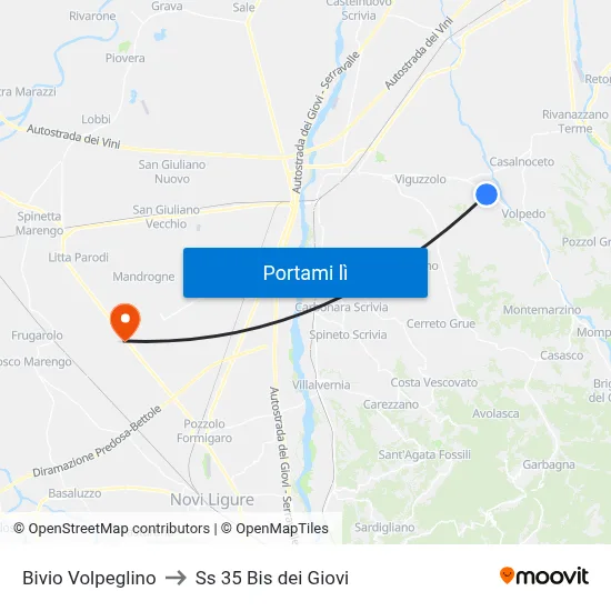 Bivio Volpeglino to Ss 35 Bis dei Giovi map
